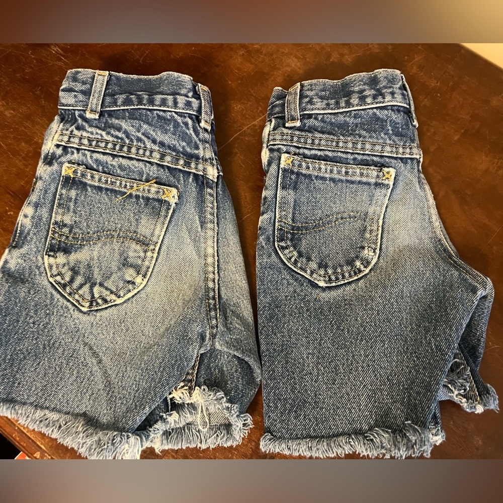 Vintage kids lee cutoff Jean shorts made USA 2/3 T Daisy dukes boys